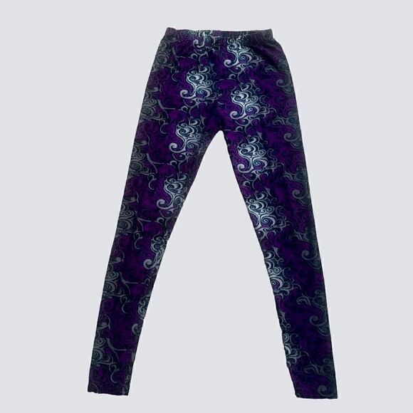 Unbranded Purple Abstract Print Leggings Size OS - Picture 1 of 5
